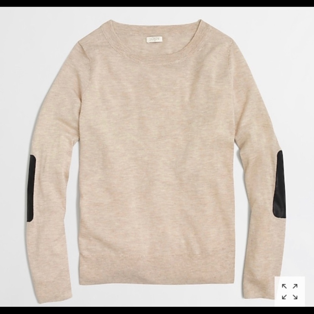 J. Crew Leather Patch Sweater